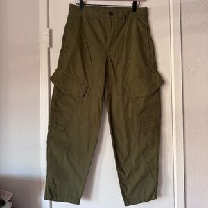 Barrel-Leg Utility Pant in Garment-Dyed Twill Sz 0 NWT